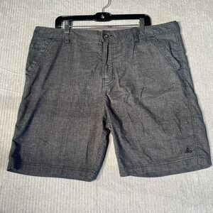 Prana Shorts Men's 40 W 8" Inseam Medium Gray Lightweight‎ Chino Striped